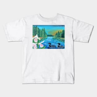 Loon Pair of North Woods Kids T-Shirt